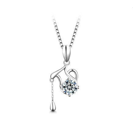 Fortune Lotus 12 Constellation Pendant 925 Silver 1 Karat Moissanite Twelve Constellations Necklace Female – Necklace for tags