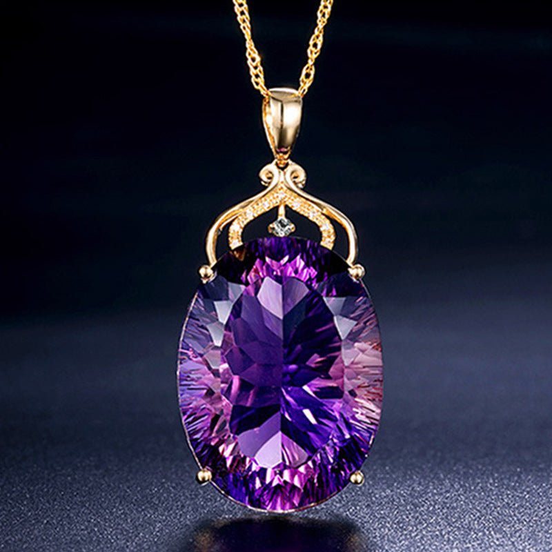 Fortune Lotus Amethyst Pendant Amethyst Sweater Chain – Bracelet for tags
