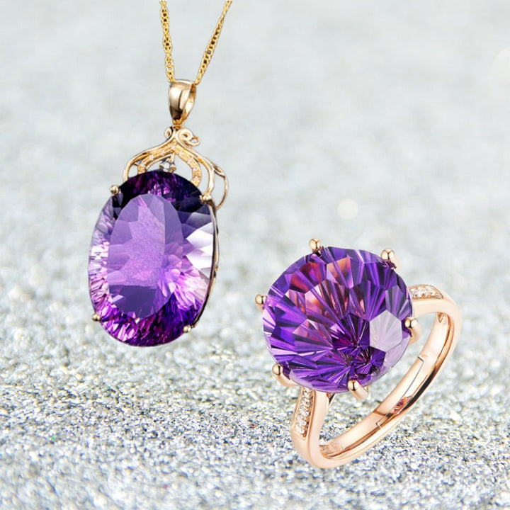 Fortune Lotus Amethyst Pendant Amethyst Sweater Chain – Bracelet for tags