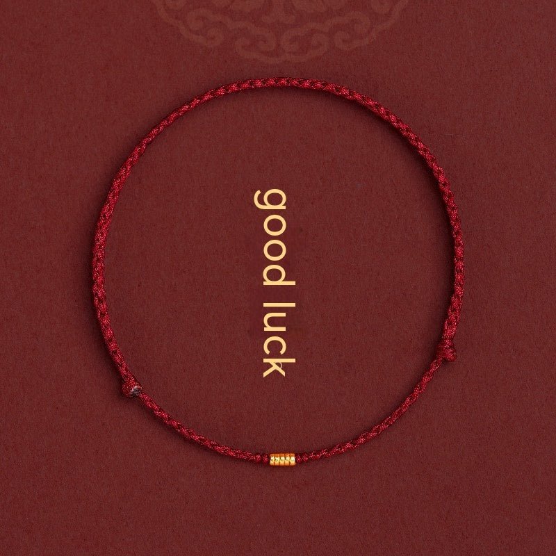 Fortune Lotus Braided Rope Bracelet with Small Beads – Handmade Red, Black, or Wine Rope Talisman – Bracelet for tags