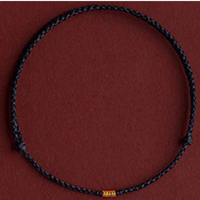 Fortune Lotus Braided Rope Bracelet with Small Beads – Handmade Red, Black, or Wine Rope Talisman – Bracelet for tags