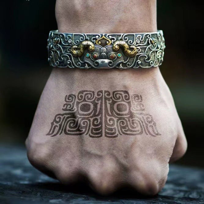Fortune Lotus Chinese Style Domineering Bracelet Bracelet Jewelry – Bracelet for tags