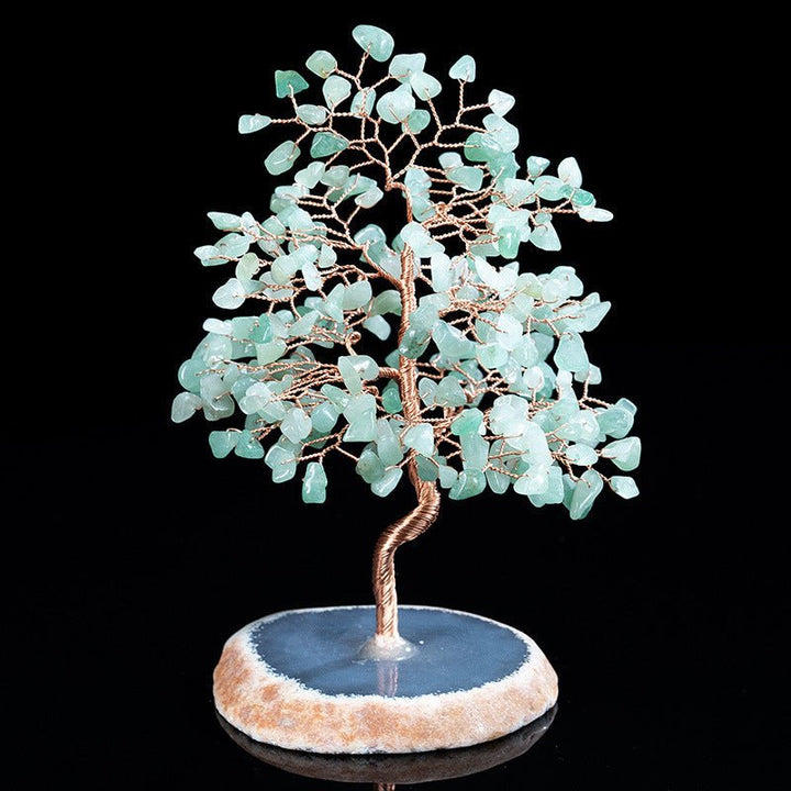 Fortune Lotus Crystal Lucky Tree – Agate Handmade Fortune Tree for Prosperity &amp; Balance – Lucky tree for tags