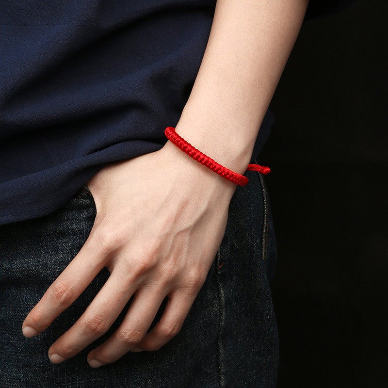 Fortune Lotus Hand - Woven Red String Bracelet – Zodiac Year Protection Talisman – Bracelet for tags
