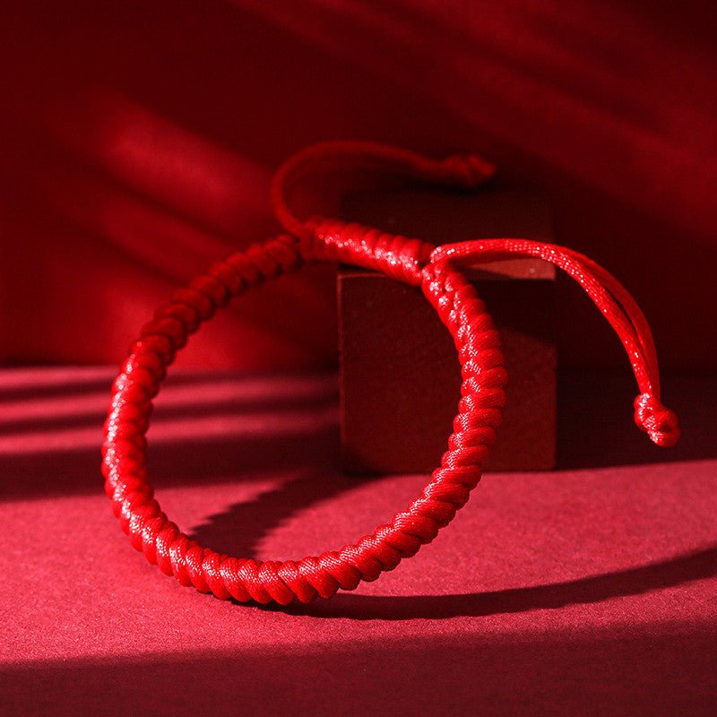 Fortune Lotus Hand - Woven Red String Bracelet – Zodiac Year Protection Talisman – Bracelet for tags