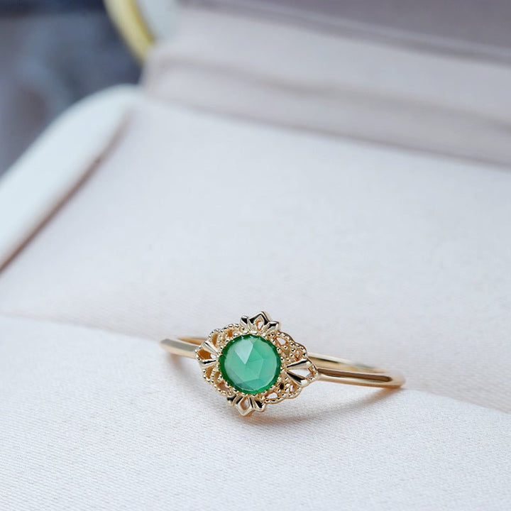 Fortune Lotus Light Green Agate Silver Ring – Harmony, Renewal &amp; Grace – rings for tags
