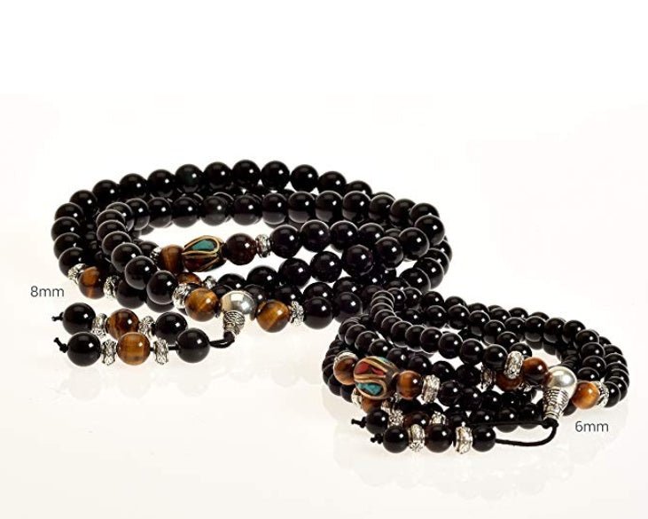 Fortune Lotus Obsidian Couple Beads Bracelet – Matching Crystal Design for Protection &amp; Love – Bracelet for tags