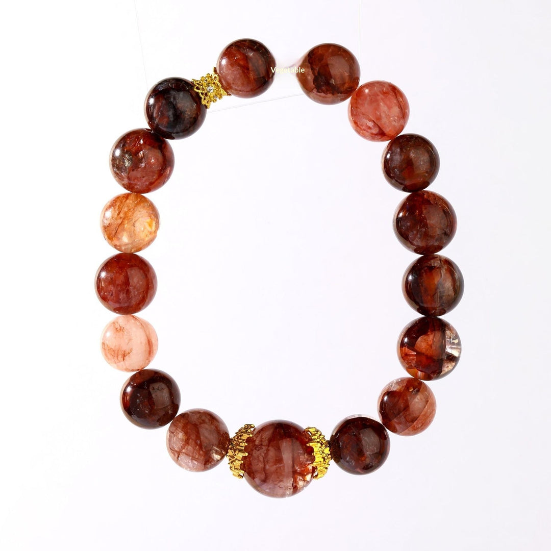 Fortune Lotus Red Phantom Quartz Bracelet — Growth, Vitality & Grounded Prosperity – Bracelet for tags