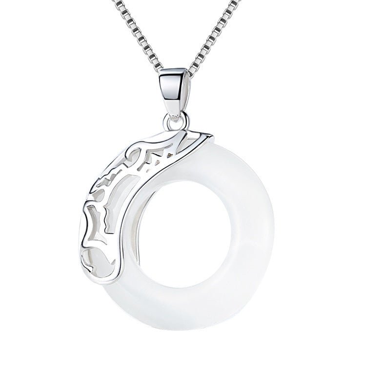 Fortune Lotus S925 Sterling Silver Peace Buckle Pendant Necklace – Symbol of Protection &amp; Harmony – Bracelet for tags
