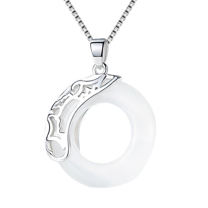 Fortune Lotus S925 Sterling Silver Peace Buckle Pendant Necklace – Symbol of Protection &amp; Harmony – Bracelet for tags