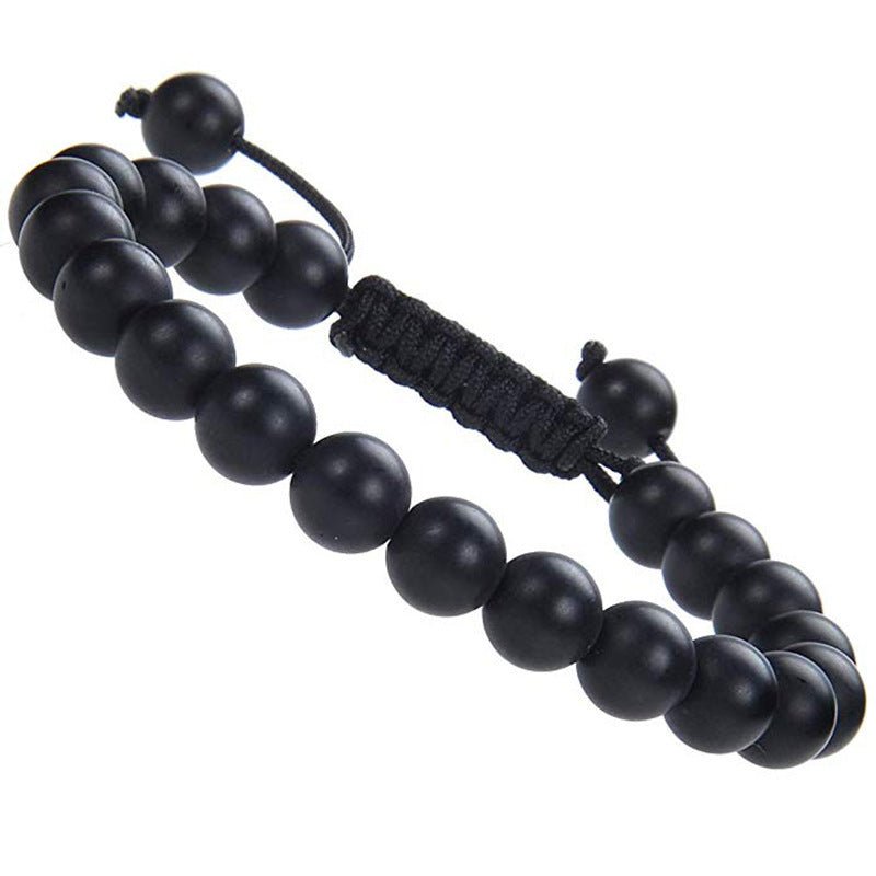 Fortune Lotus Tiger’s Eye &amp; Obsidian Couple Bracelet Set – Beaded Frosted Jewelry – Bracelet for tags