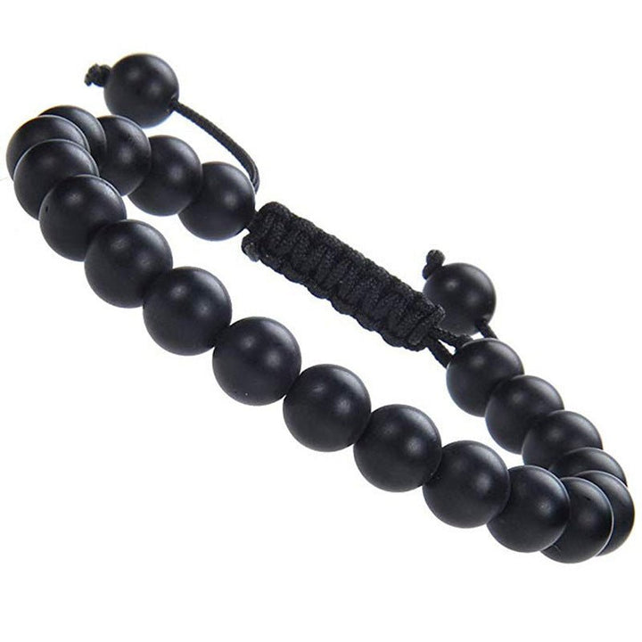 Fortune Lotus Tiger’s Eye &amp; Obsidian Couple Bracelet Set – Beaded Frosted Jewelry – Bracelet for tags