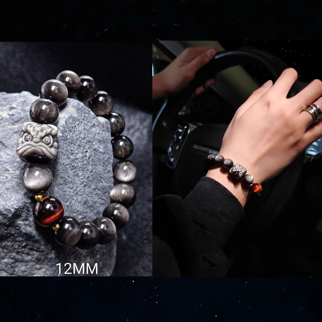 Fortune Lotus Women's Retro Easy Matching Natural Silver Stone Bracelet – Bracelet for tags