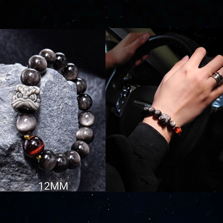Fortune Lotus Women's Retro Easy Matching Natural Silver Stone Bracelet – Bracelet for tags