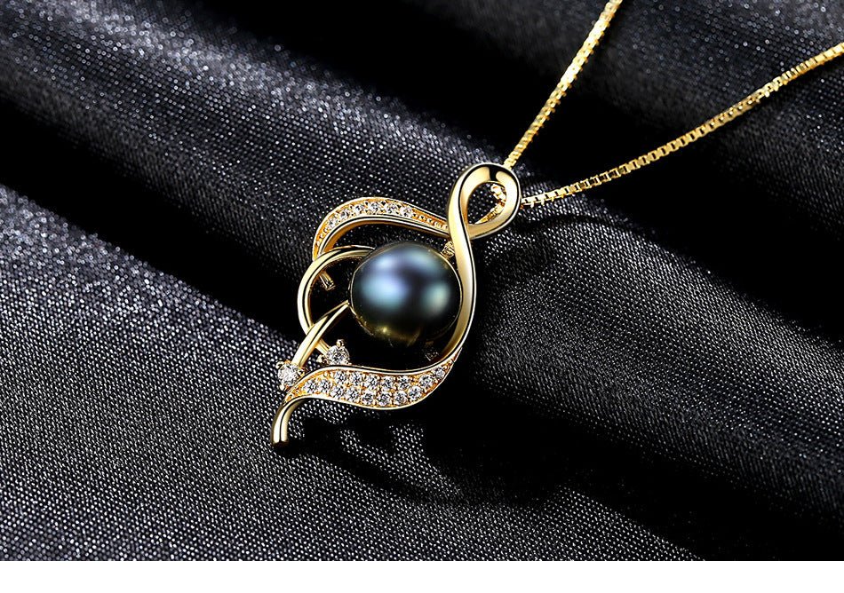 Fortune Lotus Women’s Sterling Silver Freshwater Pearl Pendant Necklace – Necklace for tags
