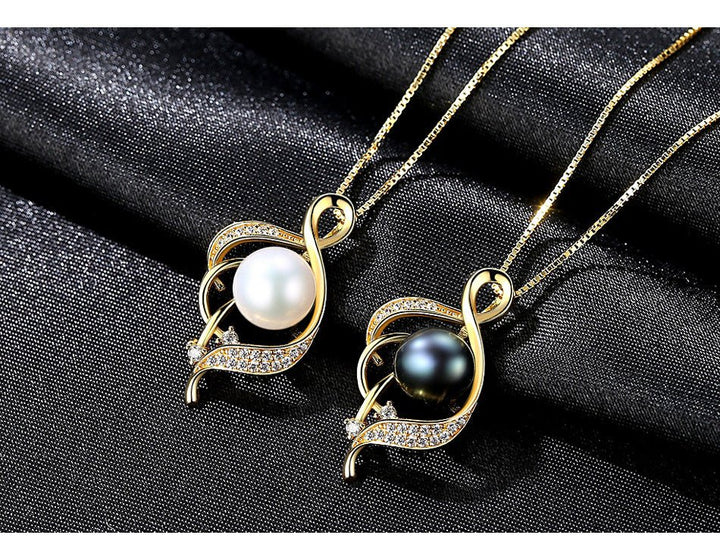 Fortune Lotus Women’s Sterling Silver Freshwater Pearl Pendant Necklace – Necklace for tags